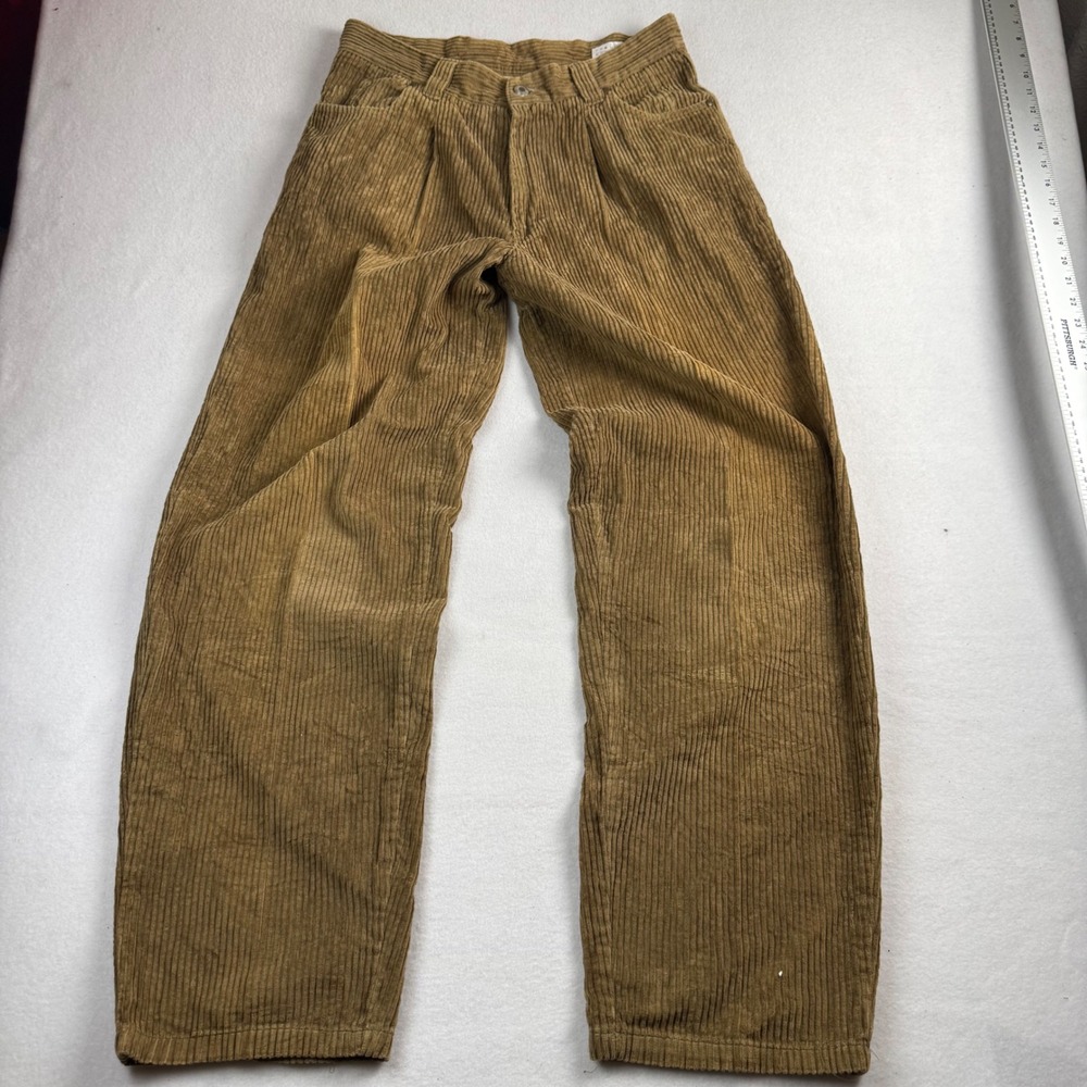 Reunion Menswear Vintage Brown Corduroy Pleated Wide Leg Pants Size 33 03R687-01